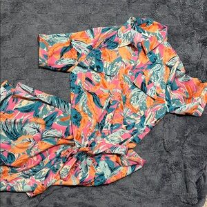JODIFL Multicolor Tropical Print Dress